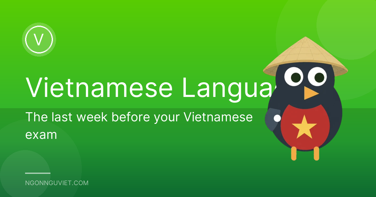 The last week before your Vietnamese exam